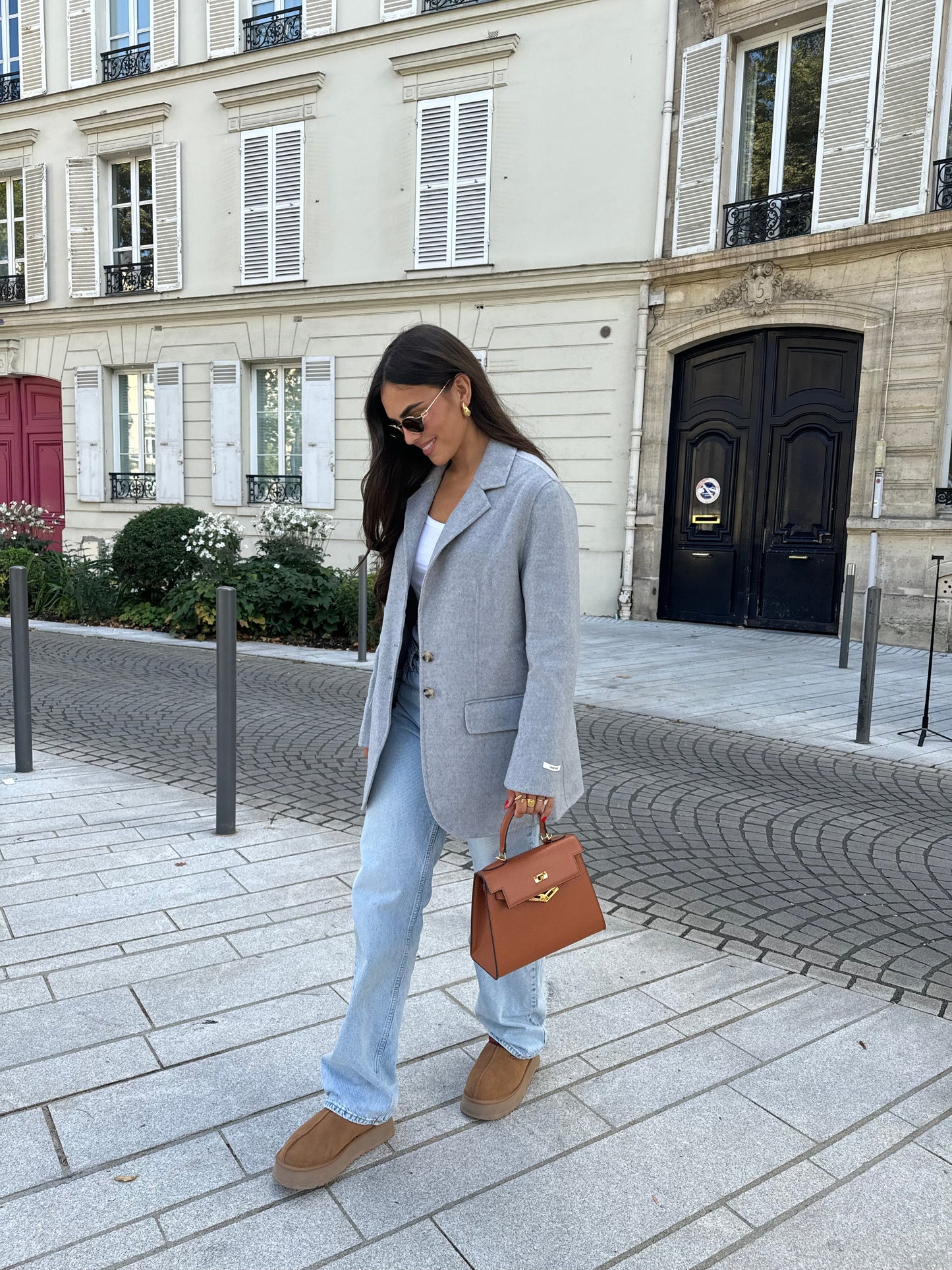 Manteau blazer UNIQUE hand made gris (SY722)