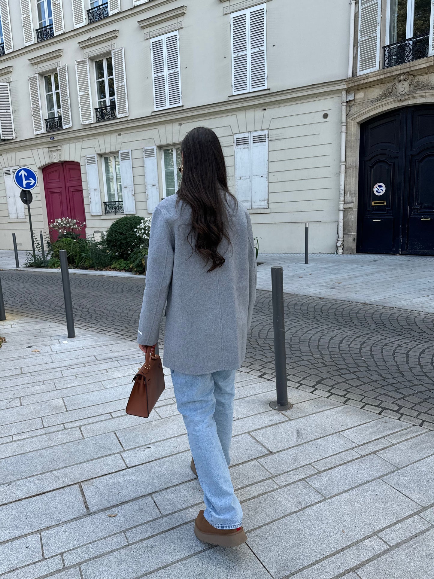Manteau blazer UNIQUE hand made gris (SY722)