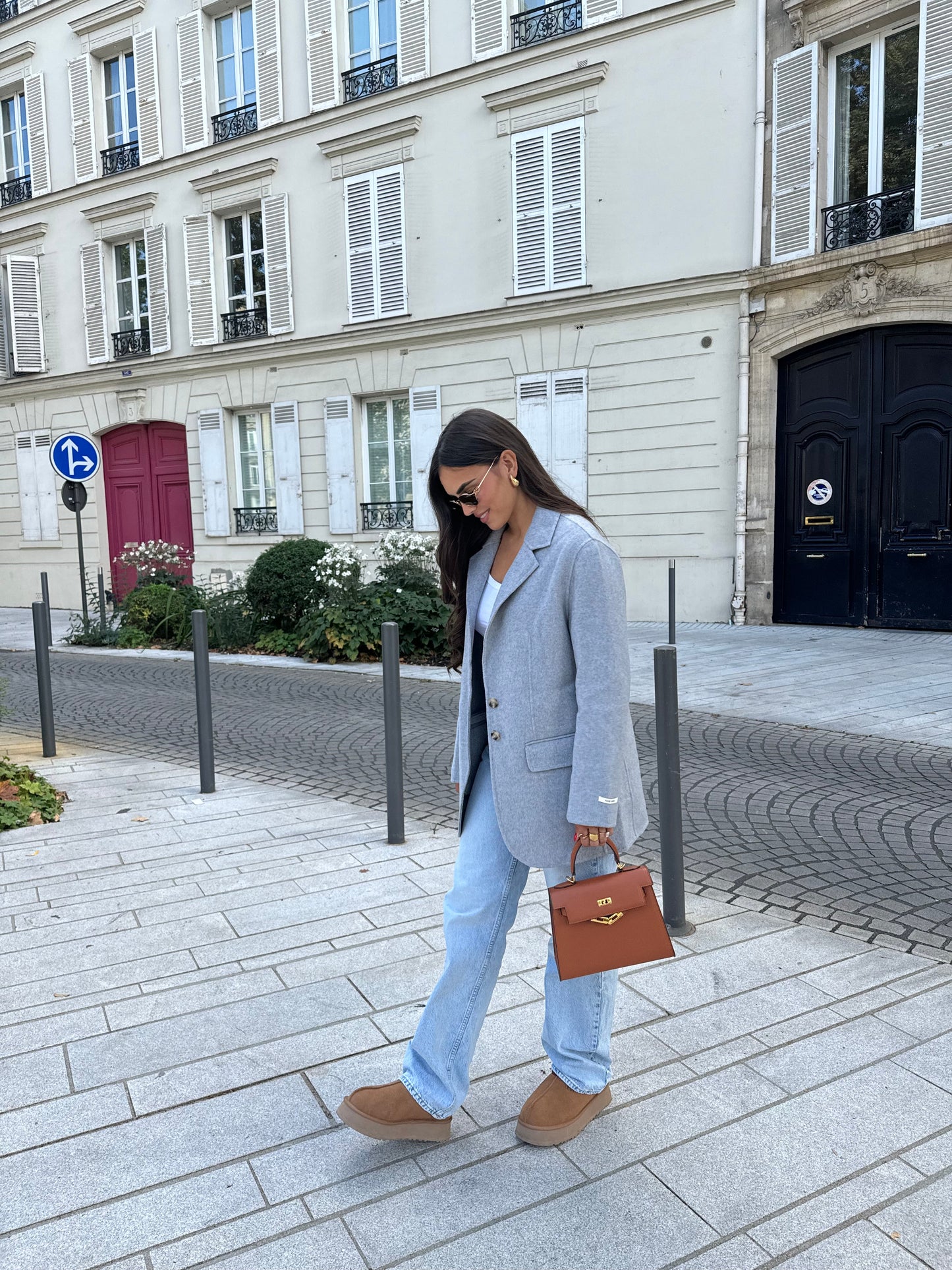 Manteau blazer UNIQUE hand made gris (SY722)
