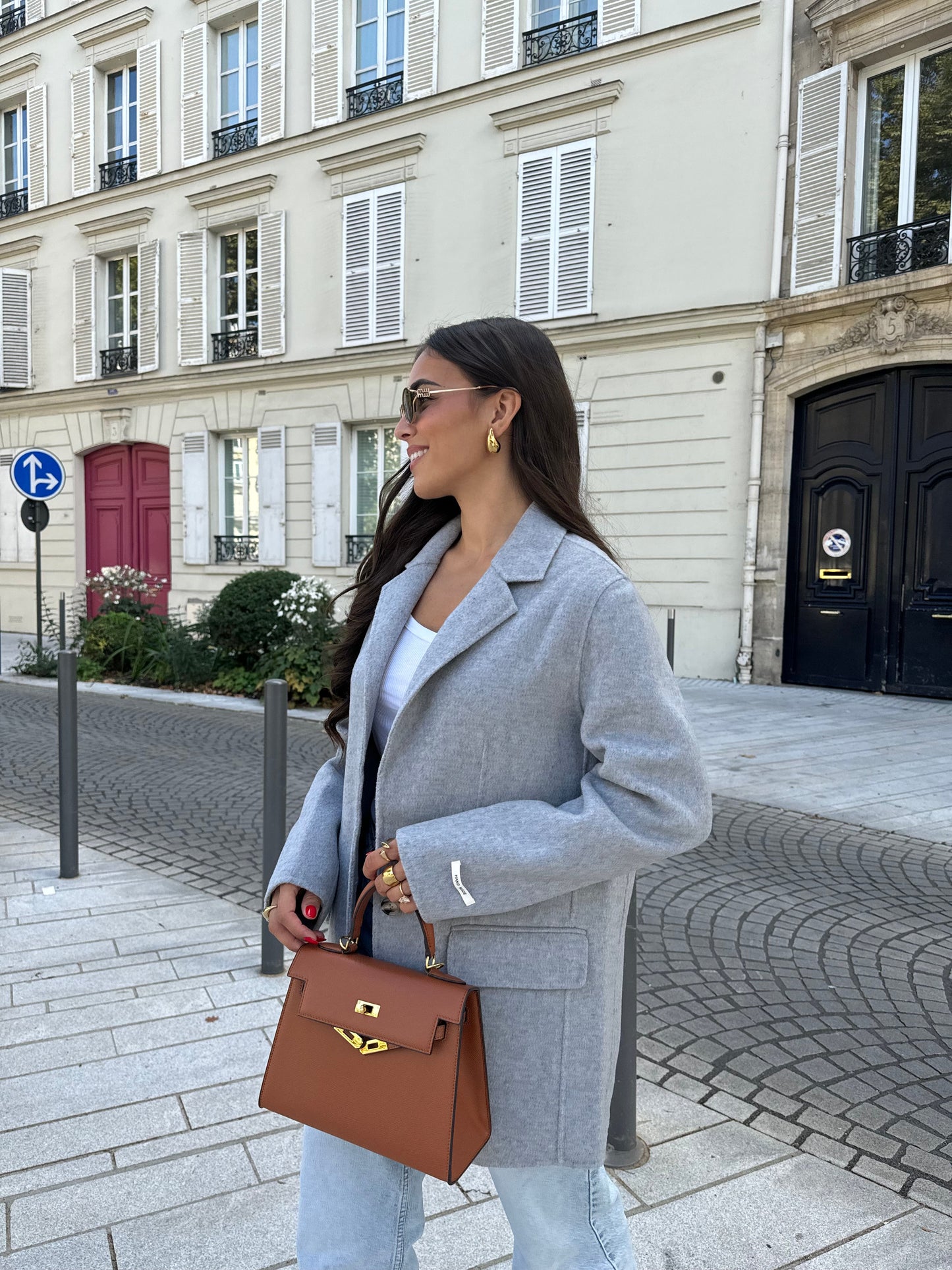 Manteau blazer UNIQUE hand made gris (SY722)